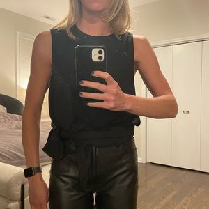 Babaton Side Tie Sleeveless Blouse